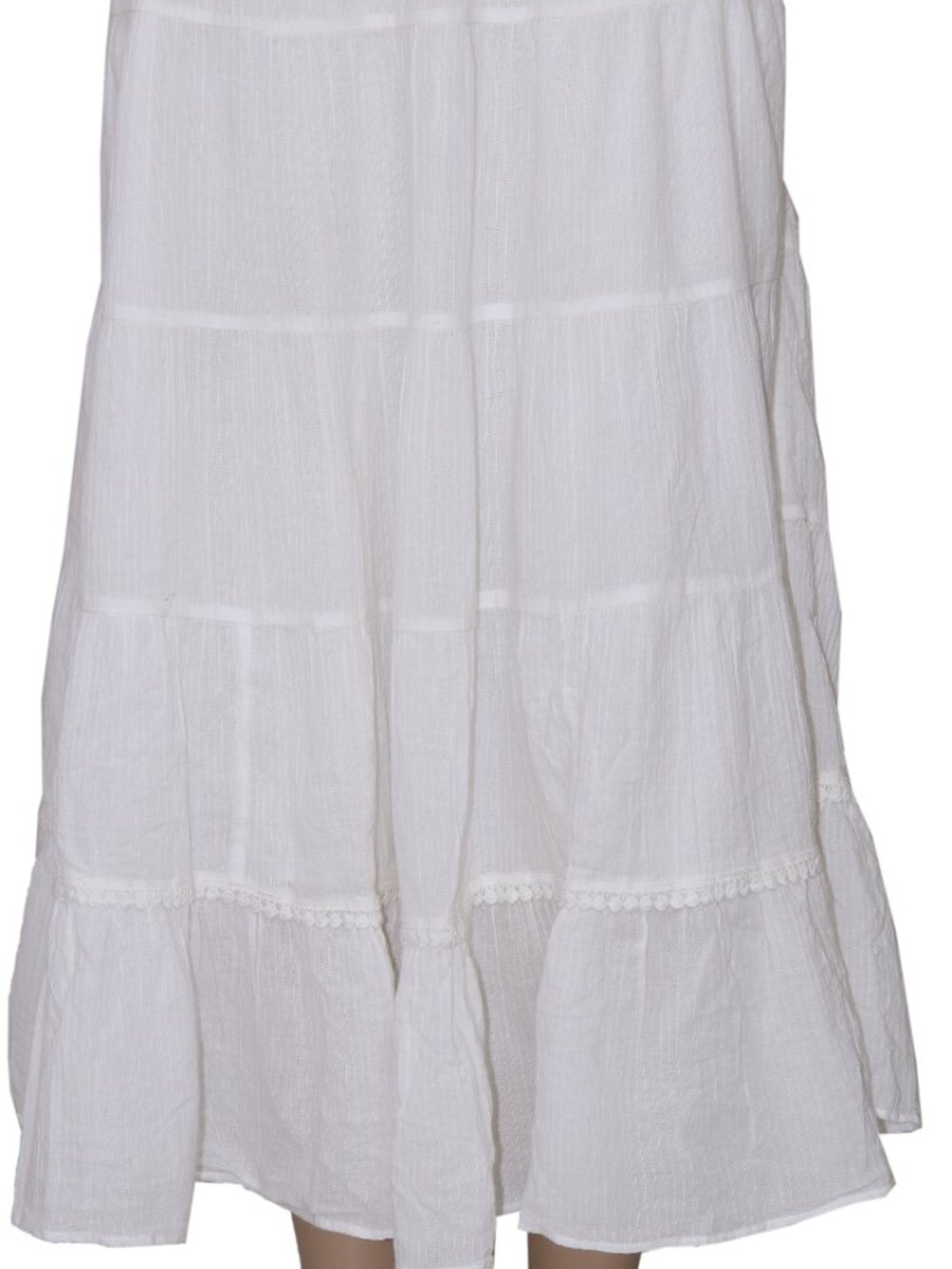 Free People Bright Side Midi Skirt High-rise Tiered Pullover Tofu L - Picture 5 of 6